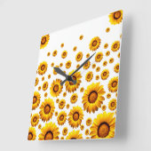 Mooie gele bloemen vierkante klok (Hoek)