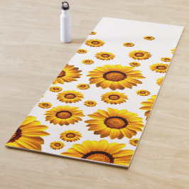 Mooie gele bloemen yogamat