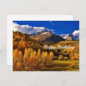 Mooie Gele Bomen Berg Verjaardag Briefkaart (Voorkant / Achterkant)