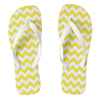 Mooie gele chevron gemêleerde teenslippers