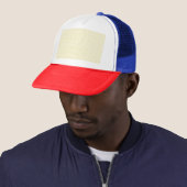 Mooie gele cirkels op witte achtergrond trucker pet (In situ)