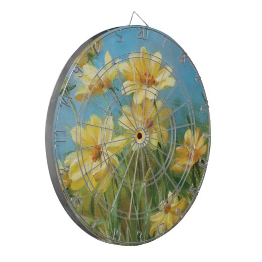 Mooie gele dagen dartbord (Voorkant Links)