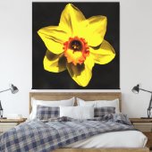 Mooie gele droesem op grijs canvas afdruk (Insitu (Slaapkamer))