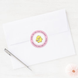 Mooie Gele Eend Bedankt Ronde Sticker