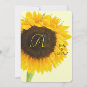 Mooie gele elegantie zonnebloem bruiloft kaart (Achterkant)