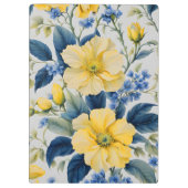 Mooie gele en blauwe bloemen klembord (Achterkant)