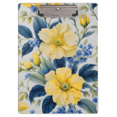Mooie gele en blauwe bloemen klembord (Voorkant)