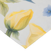 Mooie gele en blauwe bloemen tafelkleed (Gekanteld)