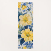 Mooie gele en blauwe bloemen yogamat (Voorkant)