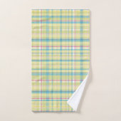 Mooie Gele en Blauwe Ruit Monogram Bad Handdoek (Handdoek)