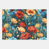 Mooie gele en rode bloemen Botanische Print Inpakpapier Vel (Voorkant 3)