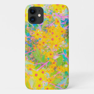 Mooie Gele en Rode Bloemen met Turkoois Case-Mate iPhone Case