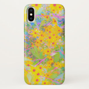 Mooie Gele en Rode Bloemen met Turkoois Case-Mate iPhone Case