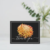 Mooie Gele En Rode Chrysant Dank Je Briefkaart (Staand voorkant)
