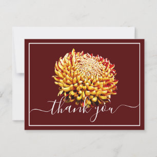 Mooie Gele En Rode Chrysanthemum Dank Je Briefkaart
