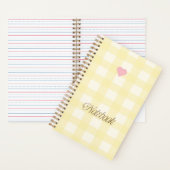 Mooie gele en witte gingham notitieboek (Binnen)
