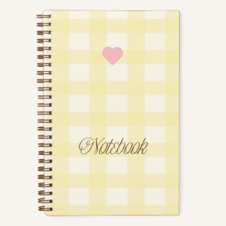 Mooie gele en witte gingham notitieboek