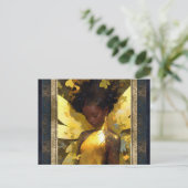 Mooie gele fee vrouw fantasy kunst briefkaart (Staand voorkant)