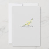 Mooie Gele Florals Grijze Weddenschap Kaart (Achterkant)