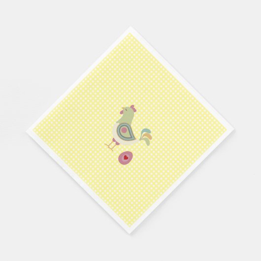 Mooie Gele Gingham Kip Servetten (Hoek)