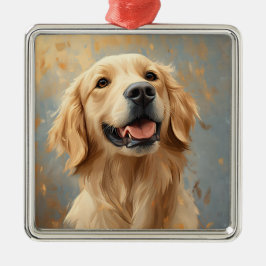 MOOIE GELE GOLDEN RETRIEVER HOND METALEN ORNAMENT