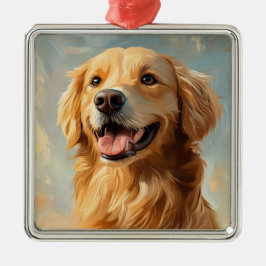 MOOIE GELE GOLDEN RETRIEVER HOND METALEN ORNAMENT