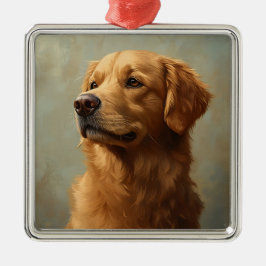 MOOIE GELE GOLDEN RETRIEVER HOND METALEN ORNAMENT