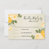Mooie Gele gouden Floral - RSVP (Achterkant)