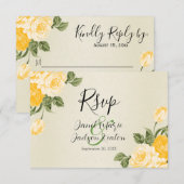 Mooie Gele gouden Floral - RSVP (Voorkant / Achterkant)