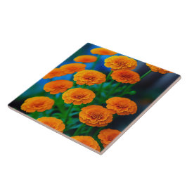 Mooie gele goudsbloem bloemen tegeltje
