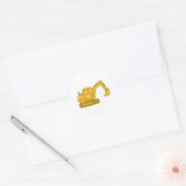 Mooie Gele Graafmachine Sticker - Bouwtruck (Envelop)