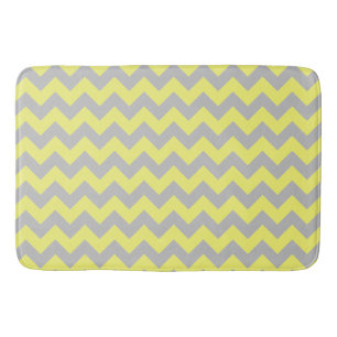 Mooie Gele Grijze Chevron Patroon Badmat