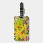 Mooie gele herfstorchideeën bagagelabel (Voorkant verticaal)