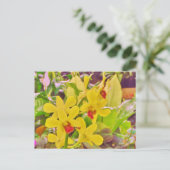 Mooie gele herfstorchideeën briefkaart (Staand voorkant)