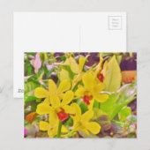 Mooie gele herfstorchideeën briefkaart (Voorkant / Achterkant)