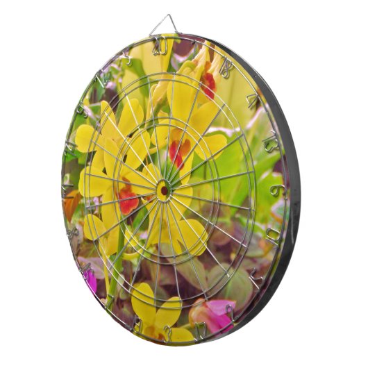 Mooie gele herfstorchideeën dartbord (Voorkant Rechts)