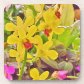 Mooie gele herfstorchideeën drankjes onderzetter (Voorkant)