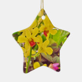 Mooie gele herfstorchideeën keramisch ornament (Rechts)