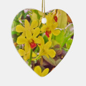 Mooie gele herfstorchideeën keramisch ornament (Rechts)