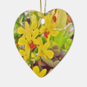 Mooie gele herfstorchideeën keramisch ornament (Links)