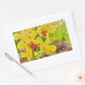 Mooie gele herfstorchideeën rechthoekige sticker (Envelop)