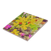 Mooie gele herfstorchideeën tegeltje (Zijkant)