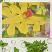 Mooie gele herfstorchideeën theedoek (Gevouwen)