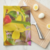 Mooie gele herfstorchideeën theedoek (Quarter Fold)