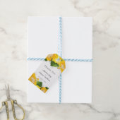 Mooie Gele Hibiscus Bloem Kunst Bedankt Cadeaulabel (Met Touw)