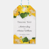 Mooie Gele Hibiscus Bloem Kunst Bedankt Cadeaulabel (Achterkant)