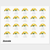 Mooie Gele Hibiscus Bloem Kunst Bruiloft Ronde Sticker (Vel)