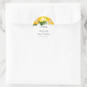 Mooie Gele Hibiscus Bloem Kunst Bruiloft Ronde Sticker (Tas)