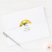 Mooie Gele Hibiscus Bloem Kunst Bruiloft Ronde Sticker (Envelop)