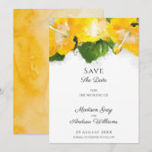 Mooie Gele Hibiscus Bloem Kunst Save The Date (Voorkant / Achterkant)